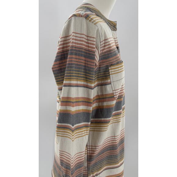 Kavu Womens Ivory Stripe Flannel Top Cotton Band Collar Shirt Cotton S - Picture 3 of 8